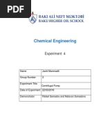 Chemical Engineering: Experiment 4