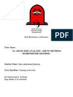 Soil Mechanics Laboratory: (3) : Grain Size Analysis - (Sieve Method+ Hydrometer Method)