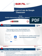 Instructivo Uso de Google Classroom - Curso Gestión Interna de La SST PDF