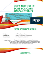 CAPE CARIBBEAN STUDIES Traditions