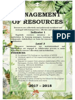 Management of Resources: Indicator 1