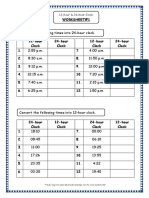 12 Hour 24 Hour Clock Grade 4 Maths Resources Printable Worksheets w1