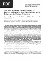 The Biochemistry and Physiology of Protein and Amino Acid Metabolism, With Reference To Protein Nutrition