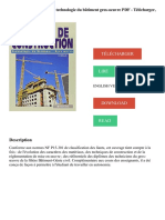 Travaux de Construction: Technologie Du Bâtiment Gros-Oeuvre PDF - Télécharger, Lire