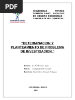 Determinacion y Planteamiento de Problema de Inv.