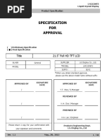 Specification FOR Approval: 21.5" Full HD TFT LCD Title