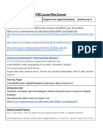 ITEC Lesson Plan Format: Teachers: Nadine Subject Area: Digital Citizenship Grade Level: 3