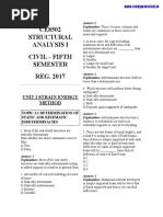 Ce8502 Structural Analysis I MCQ