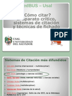 Cómo Citar El Aparato Crítico, Sistemas de Citación y Técnicas de Fichado