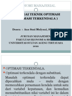 II - Berbagai Teknik Optimasi - (Optimasi Terkendala)