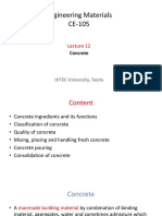 Engineering Materials CE-105: Concrete