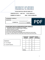 Molecular and Cell Biology (MLB) 133 Semester Test 2 4 May 2017 Total Marks: 50 Number of Pages: 9 Time: 1 Hour 30 Minutes