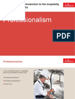 Professionalism: 8065-01 Unit 201: Introduction To The Hospitality and Catering Industry