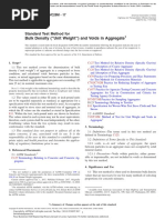 Bulk Density ("Unit Weight") and Voids in Aggregate: Standard Test Method For