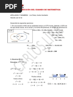 Corrección Del Examen de Matemática