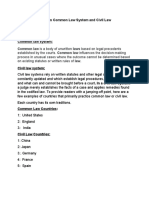 Comparison Between Common Law System and Civil Law System