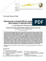 Determinants of Growth GDP Per Capita Through Panel Data Analysis in Selected Arab Countries