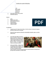 Procedimiento Cambio de Aceite