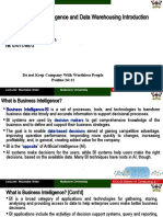 Business Intelligence and Data Warehousing Introduction
