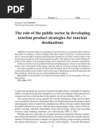 The Role of The Public Sector in Developing Tourism Product Strategies For Tourism Destinations