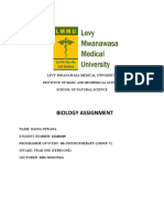 Biology Assignment: Levy Mwanawasa Medical University Institute of Basic and Biomedical Scinces School of Natural Science