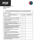 Documentacion Por Solicitar A Empresas Contratistas HSJD - CHECK LIST