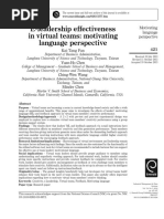 E-Leadership Effectiveness in Virtual Teams: Motivating Language Perspective