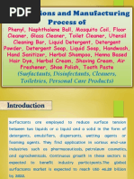 Formulations and Manufacturing Process Of: (Surfactants, Disinfectants, Cleaners, Toiletries, Personal Care Products)