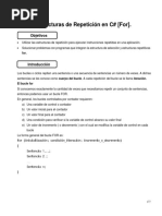 1.5 Estructuras de Repetición en C# For