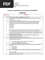 Computer Organization and Architecture (01CE0402) Lab Manual