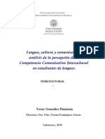 González Plasencia 2018 Legua, Cultura y Comunicación - Análisis de La Percepción de La CCI en La Enseñanza de Lenguas (Tesis Doctoral)