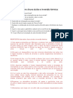 Exercícios Sobre Chuva Ácida e Inversão Térmica