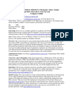 Phy302K: General Physics I (Mechanics / Heat / Sound) Fall 2015, TTH 9:30-11 Am, Pai 2.48 Unique # 54890