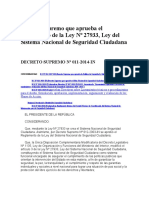 Decreto Supremo 011-2014-IN - Reglamento de La Ley 27933