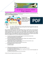 Learning Activity Sheet: Week 1 Quarter 2