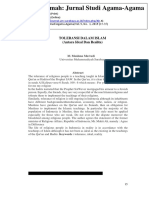 Al-Hikmah: Jurnal Studi Agama-Agama: Toleransi Dalam Islam (Antara Ideal Dan Realita)