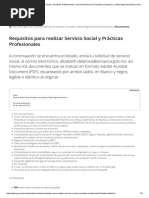 Requisitos para Realizar Servicio Social y Prácticas Profesionales