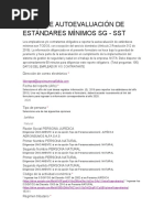 Reporte Autoevaluación de Estándares Mínimos S1