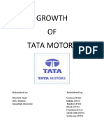 Growth OF Tata Motors: Submitted To: Submitted by