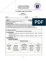 Department of Education: Self-Learning Home Task in Mapeh Music 9