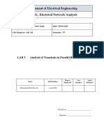 Department of Electrical Engineering EE241L: Electrical Network Analysis