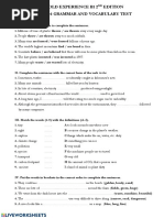 Gold Experience B1 2 Edition Unit 6 Grammar and Vocabulary Test