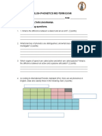 English Phonetics Mid-Term Exam