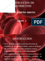 Destruccion de Eritrocitos