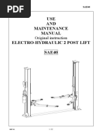 USE AND Maintenance Manual Electro-Hydraulic 2 Post Lift SAE40