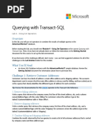 Querying With Transact-SQL: Lab 4 - Using Set Operators