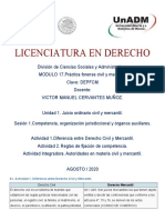 Licenciatura en Derecho: S1. Actividad 1. Diferencia Entre Derecho Civil y Mercantil