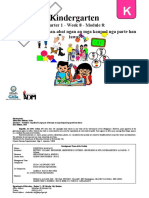 Kindergarten: Quarter 1 - Week 8 - Module 8: An Lima Nga Mga Pan-Abat Ngan An Mga Kaupod Nga Parte Han Lawas