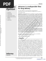 Advances in Orodispersible Films For Drug Delivery: Review