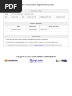 COVID-19 Vaccination Appointment Details